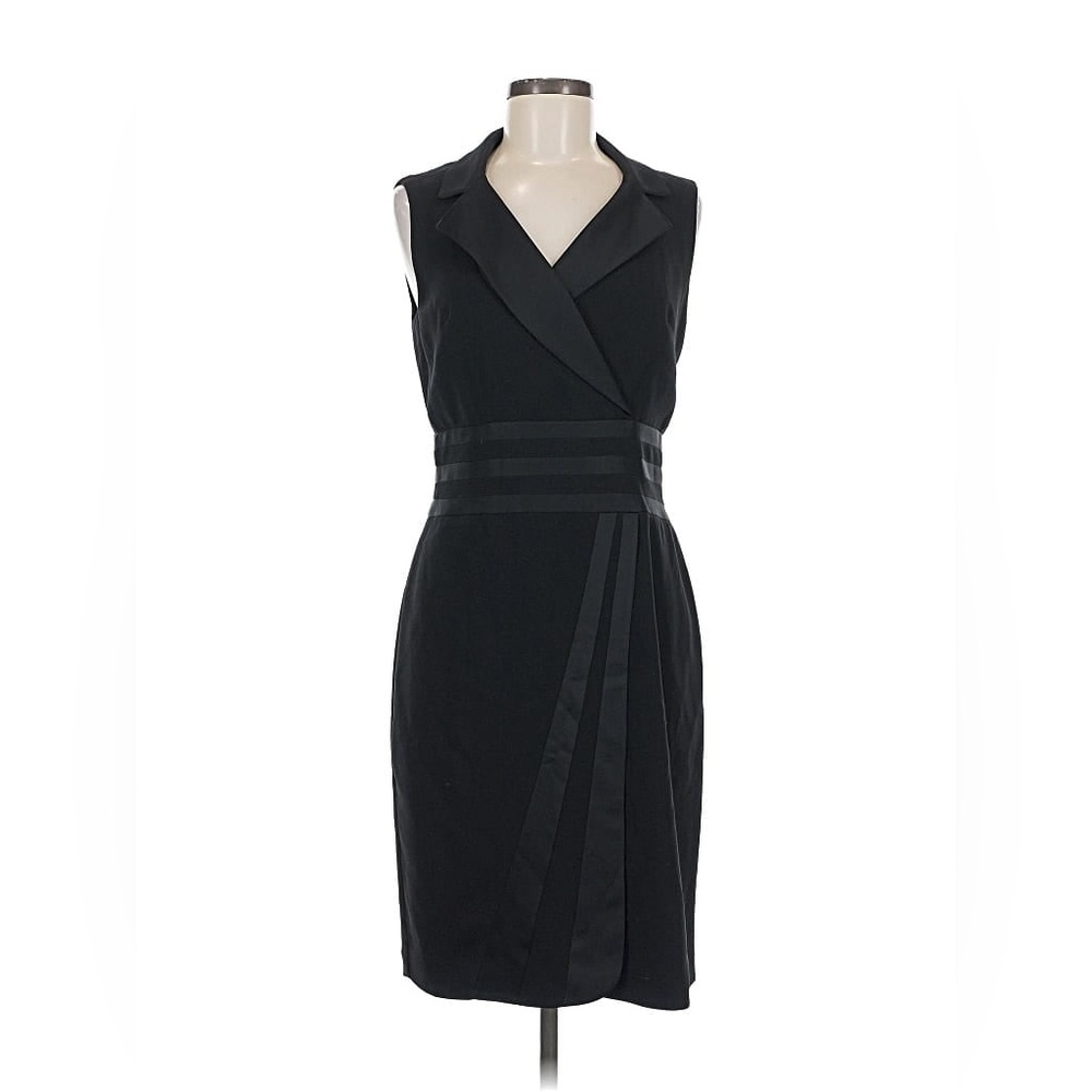 2b Rych Elegant Black Sleeveless Tuxedo Dress